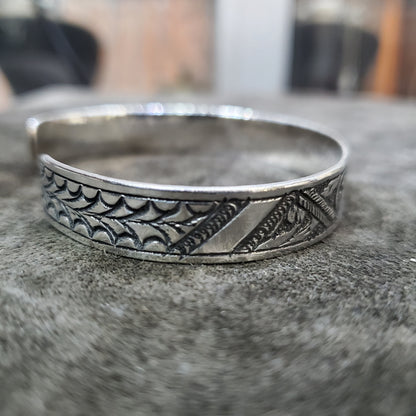 Bracelet Amazigh et Berbère en argent 925 profil feuilles d'arbre
