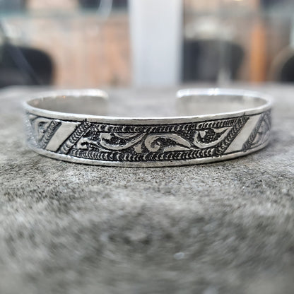 Bracelet Amazigh et Berbère en argent 925 profil feuilles d'arbre