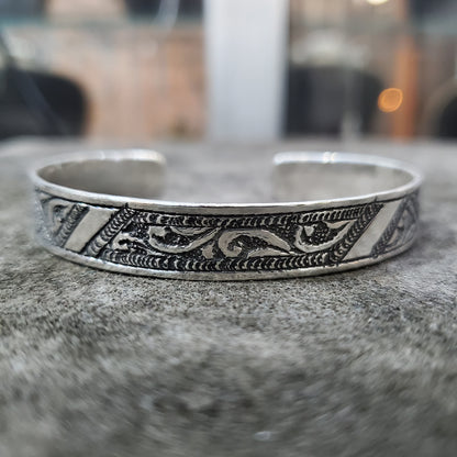 Bracelet Amazigh et Berbère en argent 925 profil feuilles d'arbre