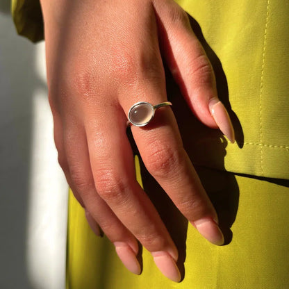 Bague Aqeeq Yéménite Souleimani pour Femme en Argent 925  Fait Main et Ajustable