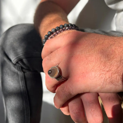 Bague Aquiq yemmenite Souleimani en argent 925 pour Homme