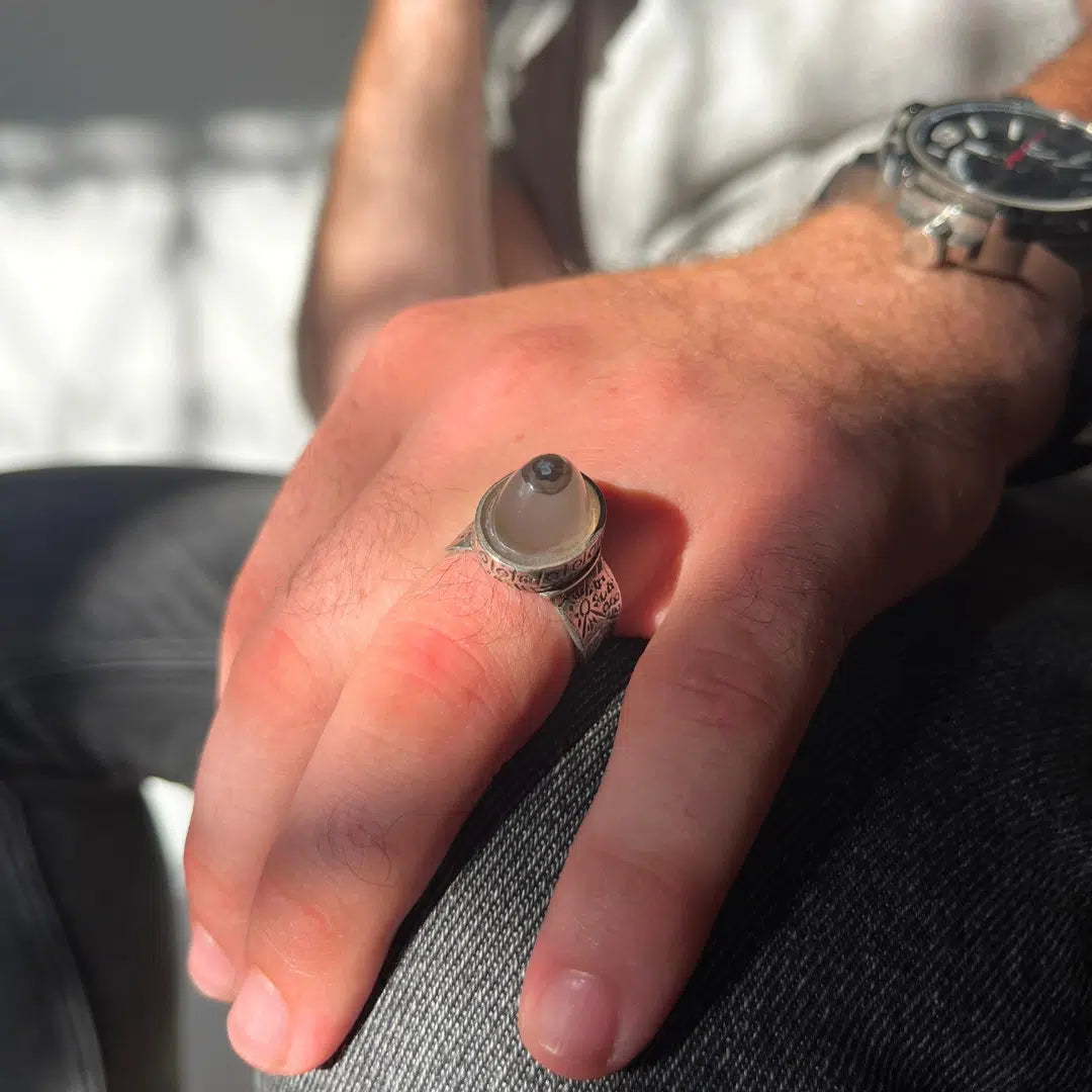 Bague Aquiq yemmenite Souleimani en argent 925 pour Homme