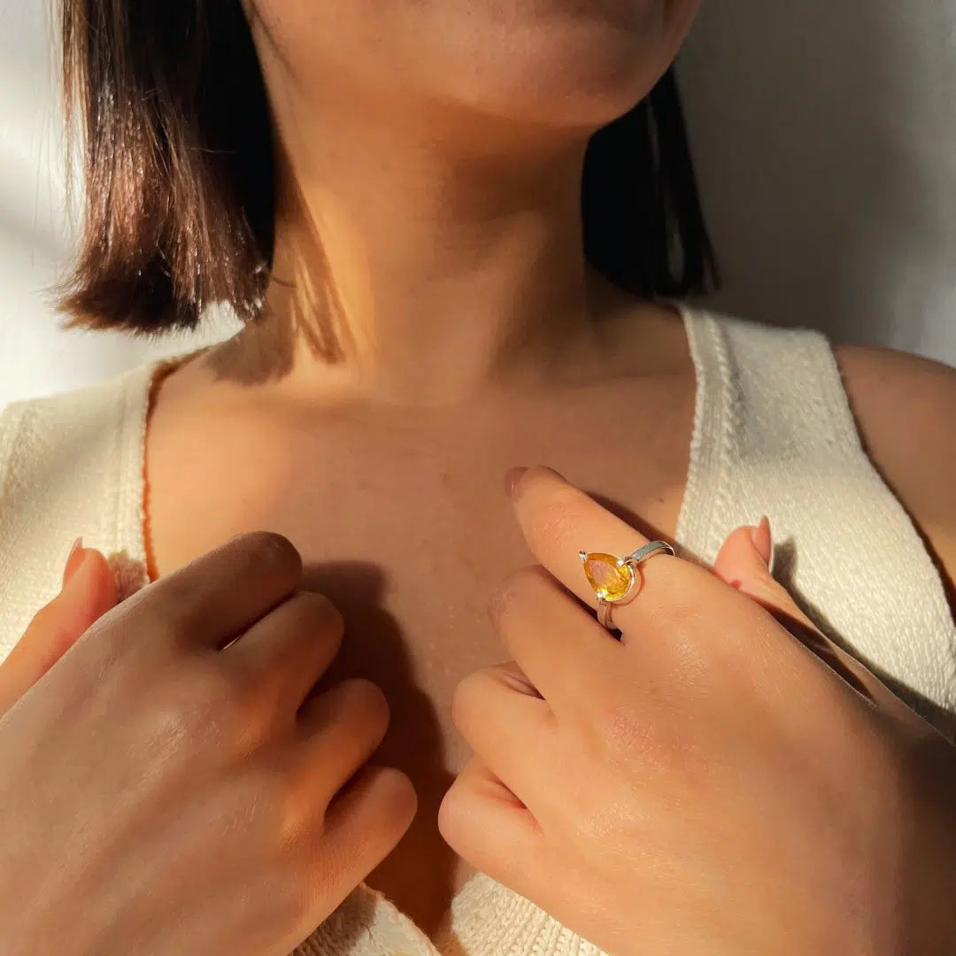 Bague Citrine de 3,4 carats en Argent 925