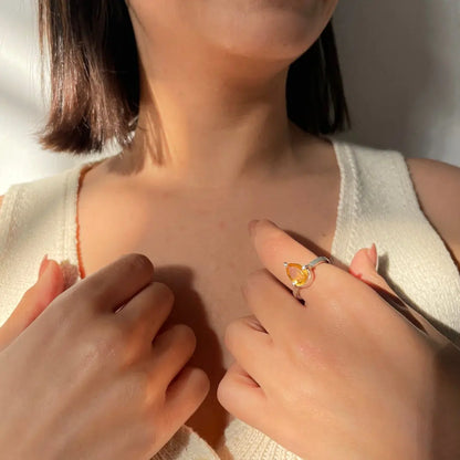 Bague Citrine de 3,4 carats en Argent 925