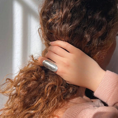 Bague Agadez Argent 935 avec gravure fait main