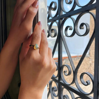 Bague Opale Noble D'Éthiopie 1,6 carats en Argent 925 platiné en or