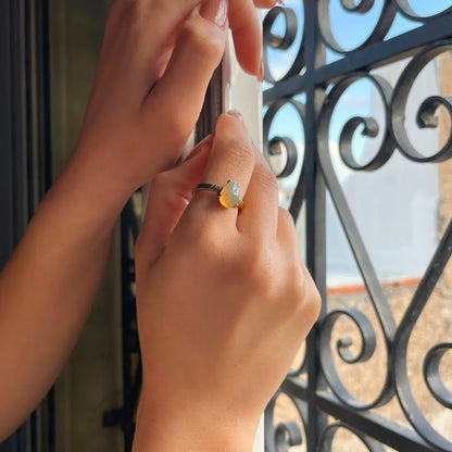 Bague Opale Noble D'Éthiopie 1,6 carats en Argent 925 platiné en or