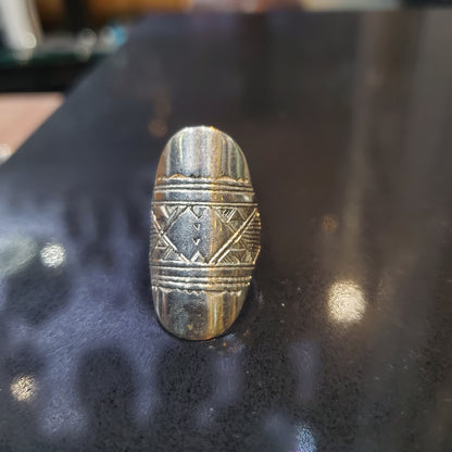 💍 Bague Berbère &amp; Amazigh en Argent 925 – Motif Margoum Double Croix | Taille 54