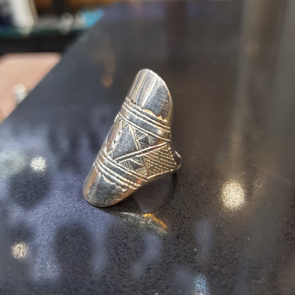 💍 Bague Berbère &amp; Amazigh en Argent 925 – Motif Margoum Double Croix | Taille 54