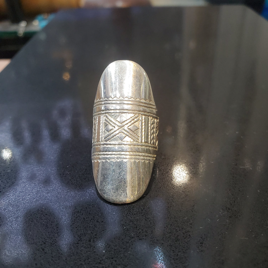 Bague Berbère Amazigh en Argent 925 – Motif Margoum Croix Unique | Taille 54