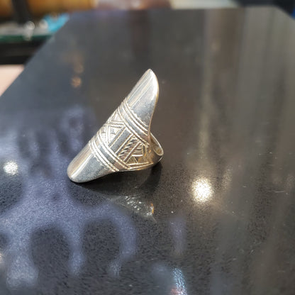 Bague Berbère Amazigh en Argent 925 – Motif Margoum Croix Unique | Taille 54