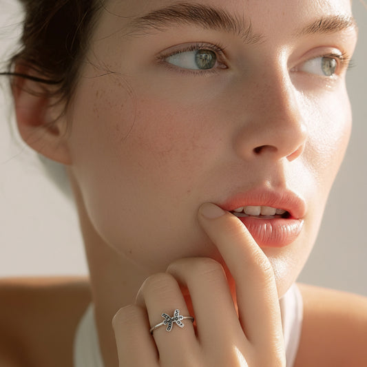 Bague en argent lettre Yaz