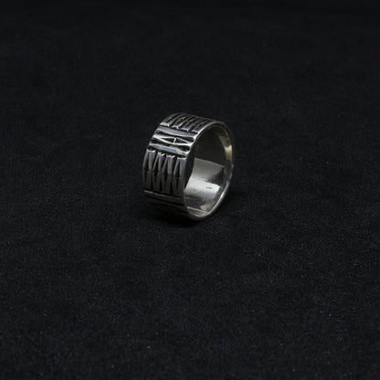Bague Berbère Amazigh Motifs Yeux en Argent Taille 59925 – Gravure Artisanale Lunja