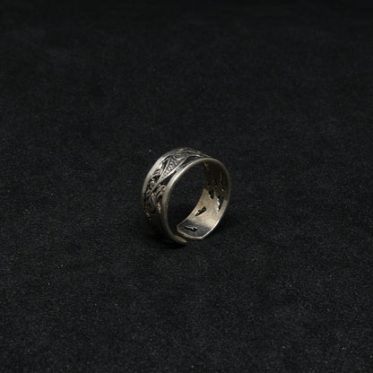 Bague Berbère Amazigh en Argent 925  Motif Poisson Gravé à la Main |