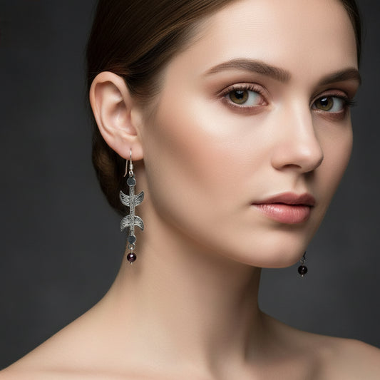 Boucles d'oreilles Amazigh en argent massif  Yaz