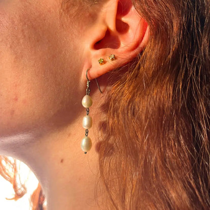 Boucle d'oreilles perle de culture goutte d'eau