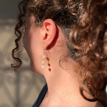 Boucle D'oreilles Perle De Culture plate