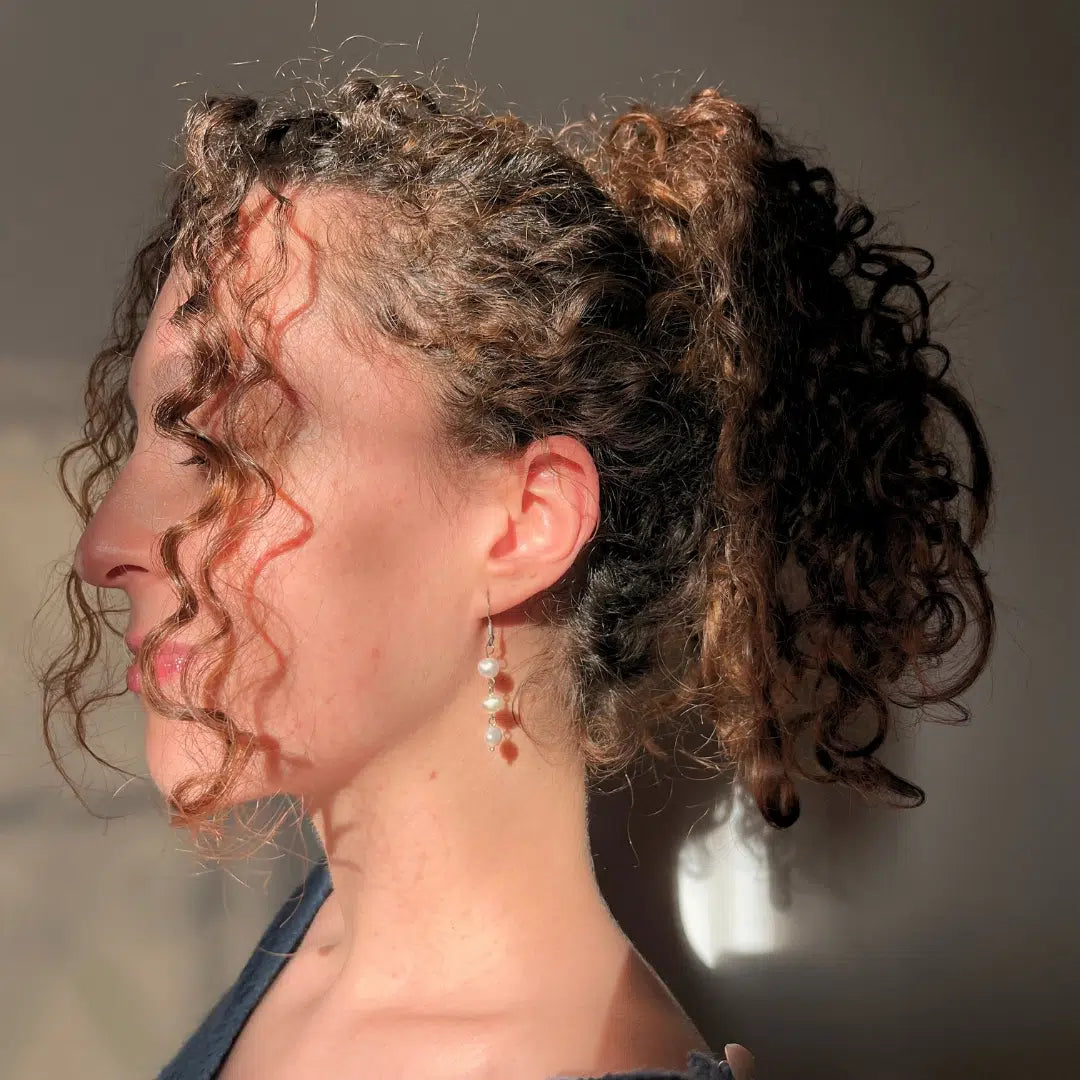 Boucle D'oreilles Perle De Culture plate