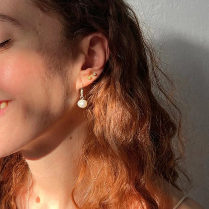 Boucles d’Oreilles en Perles de Culture Blanches Argent 925  Authentiques