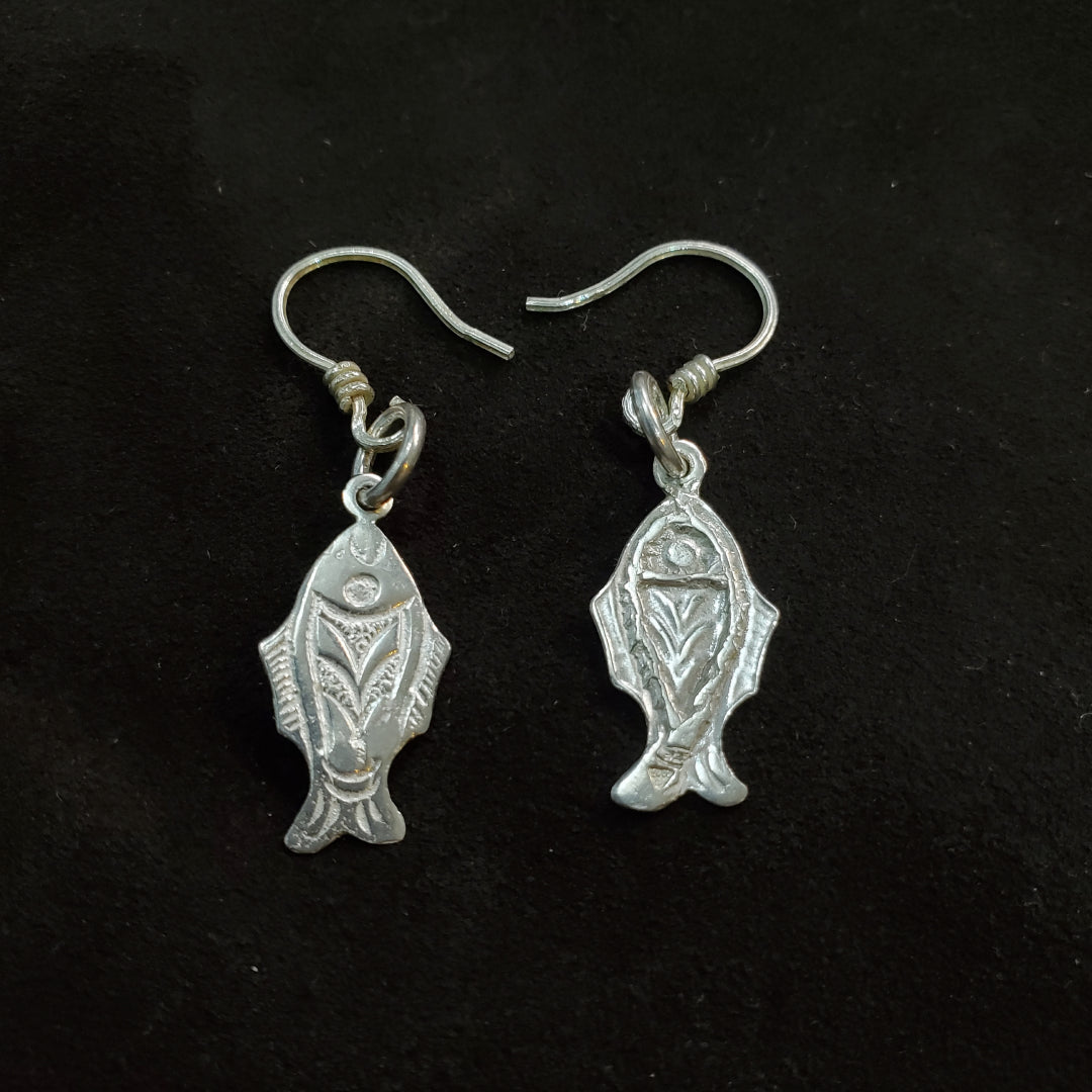 Boucles d'oreilles Poisson petite en Argent 925