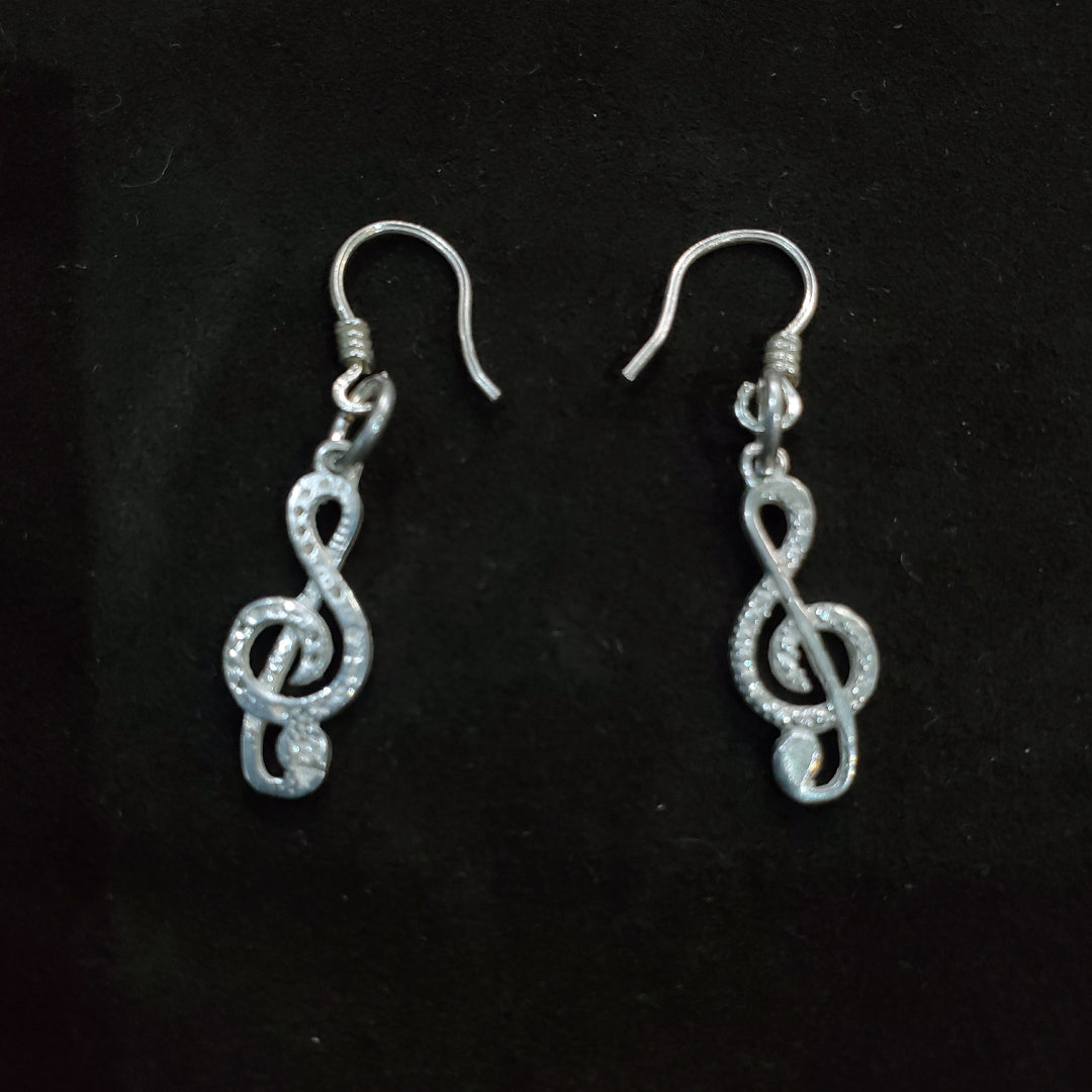 Boucles d'oreilles Clé de Sol en Argent 925