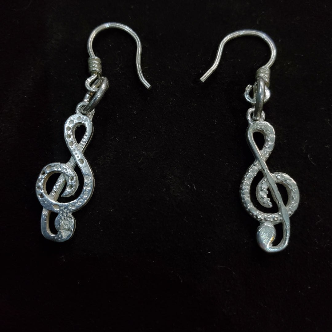 Boucles d'oreilles Clé de Sol en Argent 925