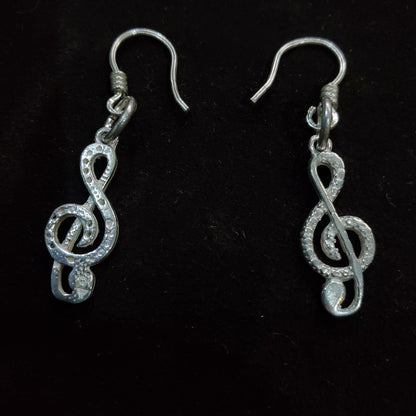 Boucles d'oreilles Clé de Sol en Argent 925