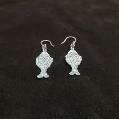 Boucles d'oreilles Poisson grande en argent 925