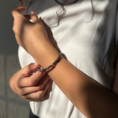 Bracelet en Perles de Culture noir naturelles