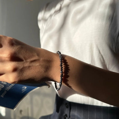 Bracelet en Perles de Culture noir naturelles