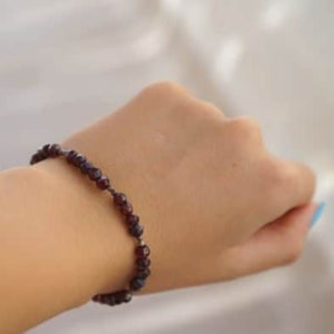 Bracelet En Pierre Grenat Naturel 3mm