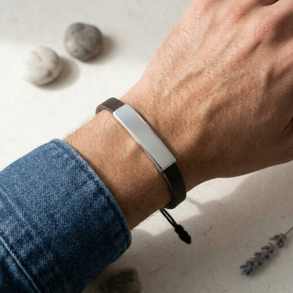Bracelet Homme Cuir et Argent | LUNJA