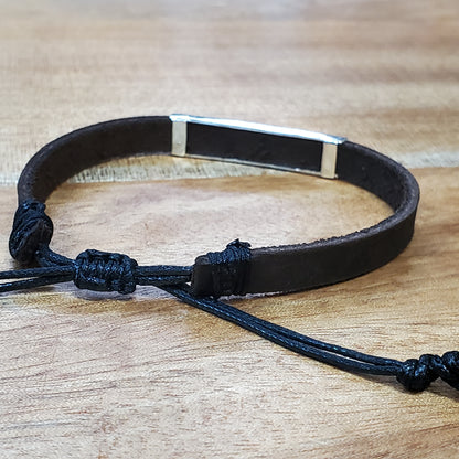 Bracelet Homme Cuir et Argent | LUNJA
