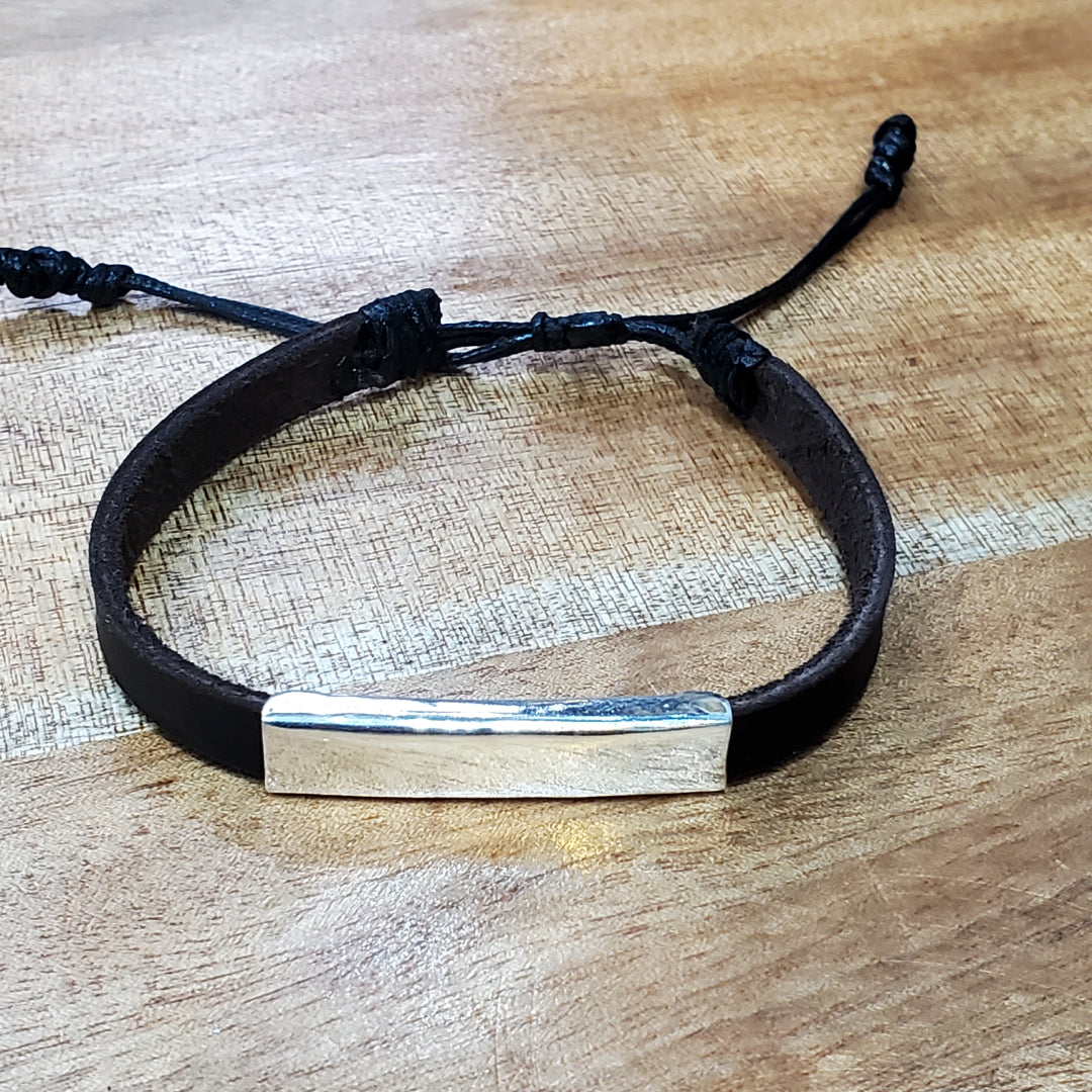 Bracelet Homme Cuir et Argent | LUNJA