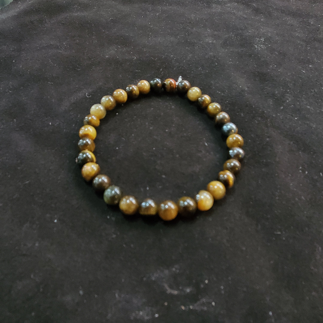 Bracelet Élastique en Oeil de Tigre Naturel 6 mm