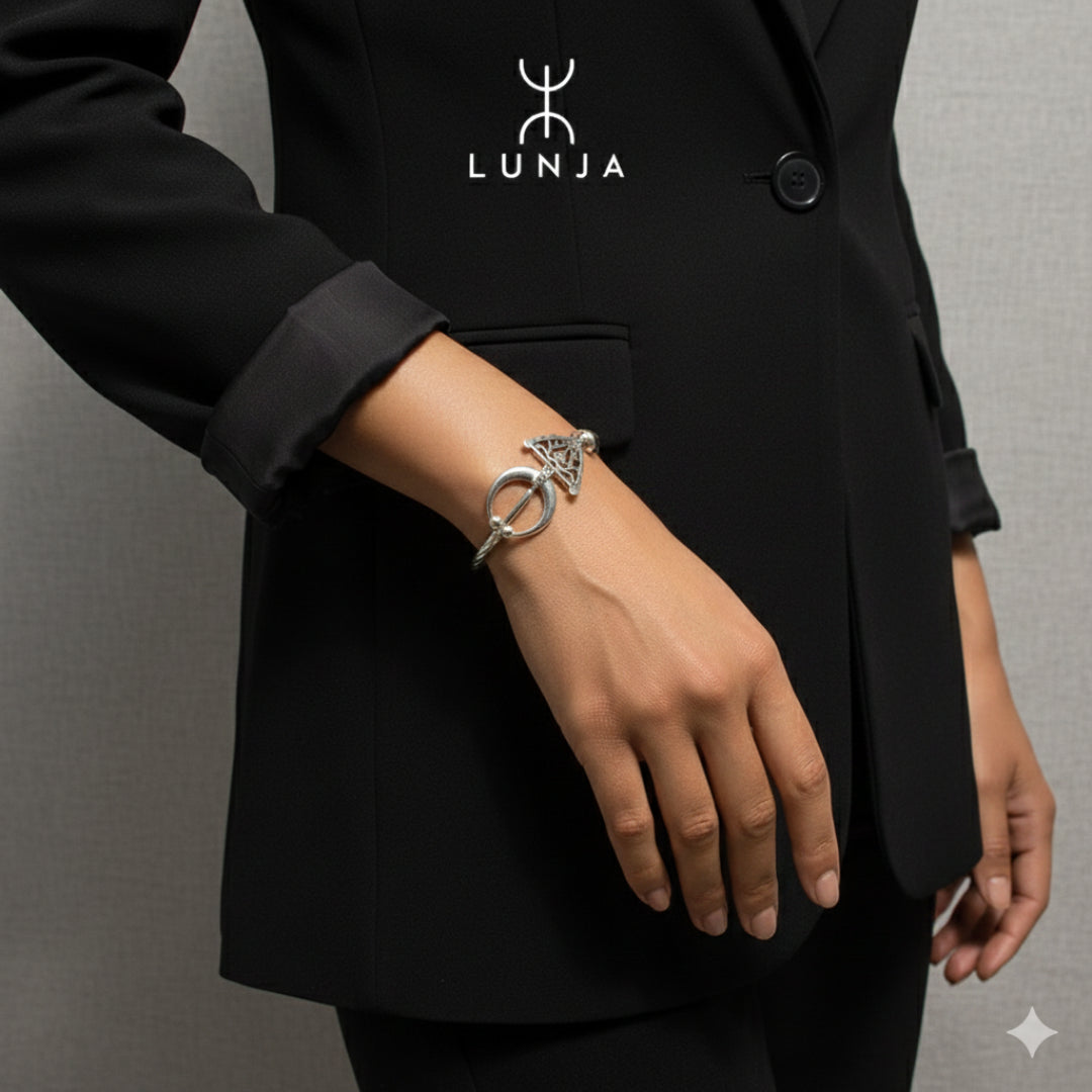 Silver fibula bracelet