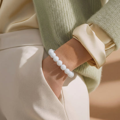 Bracelet  Labradorite blanche bleutée