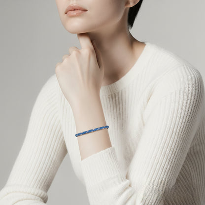 Bracelet en fil paracorde bleu épaisse et Ajustable