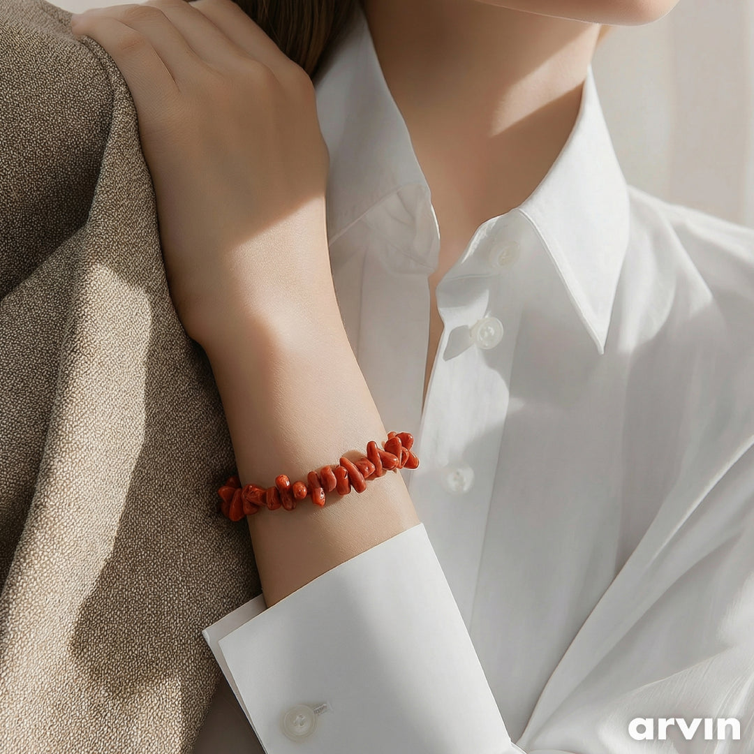 Bracelet Corail rouge naturel classé du premier choix