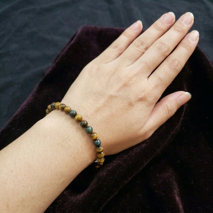 Bracelet Élastique en Oeil de Tigre Naturel 6 mm