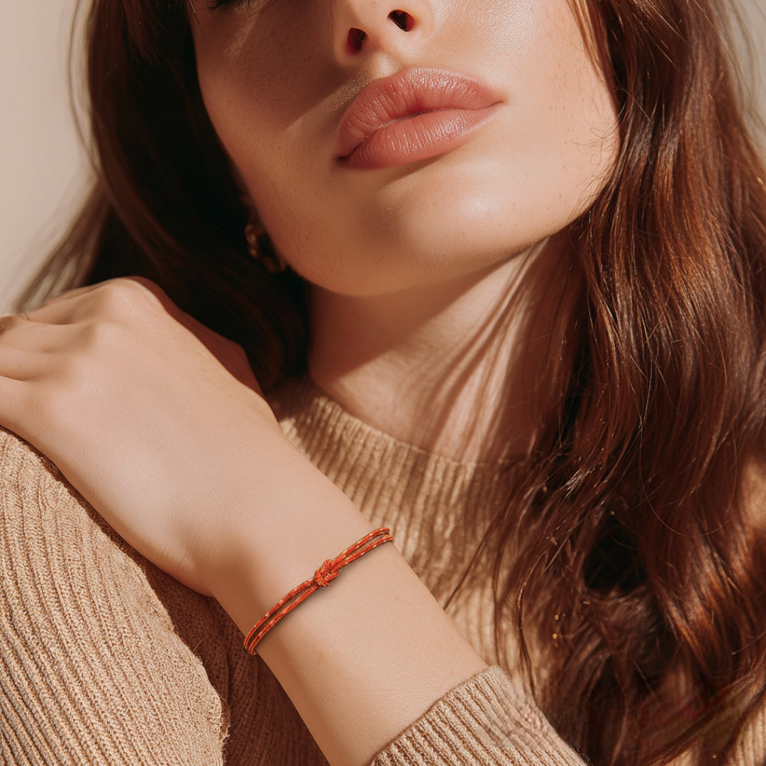 Bracelet fil de paracorde rouge