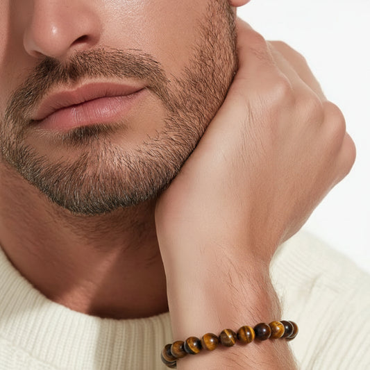 Bracelet en pierre oeil de tigre de magnifique éclat.