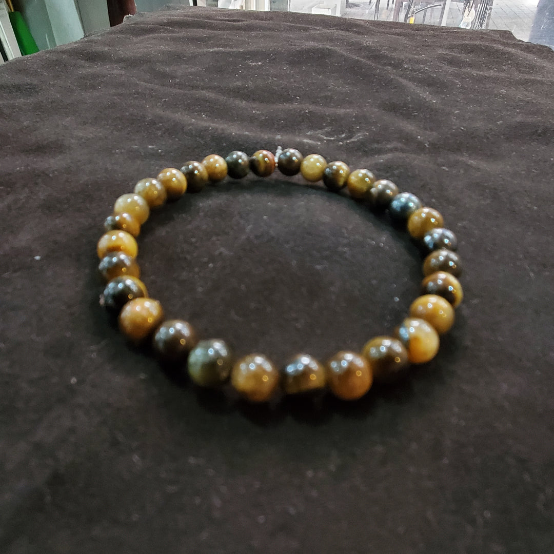 Bracelet Élastique en Oeil de Tigre Naturel 6 mm