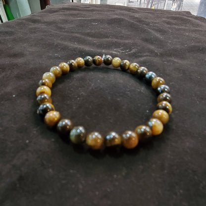 Bracelet Élastique en Oeil de Tigre Naturel 6 mm