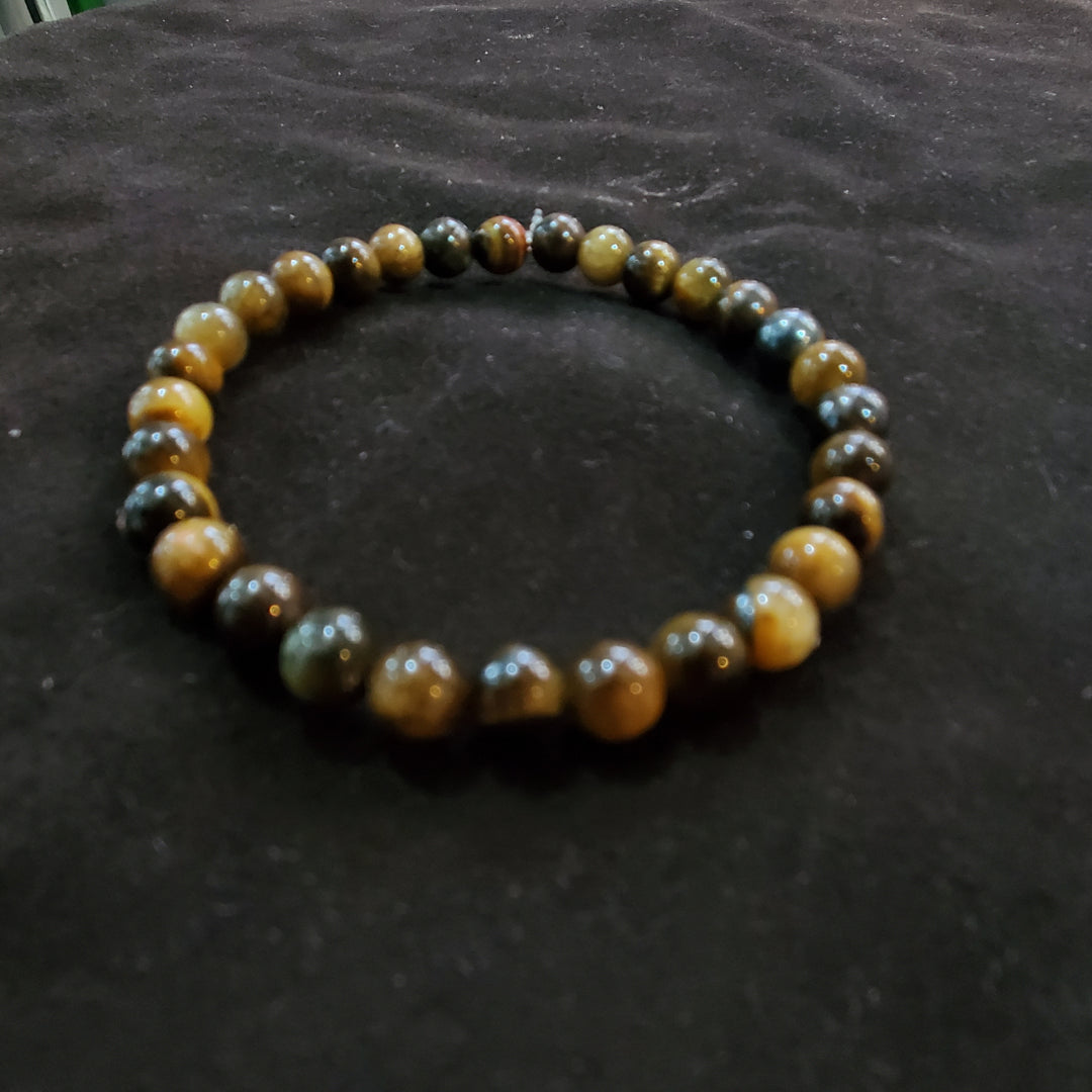 Bracelet Élastique en Oeil de Tigre Naturel 6 mm
