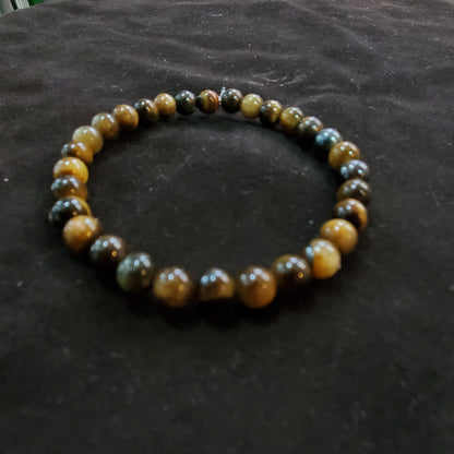Bracelet Élastique en Oeil de Tigre Naturel 6 mm