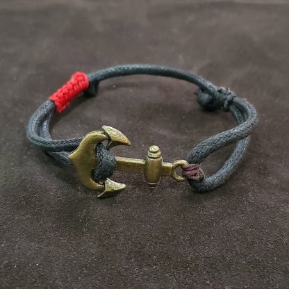 Bracelet en Fil de Paracorde Noir Ajustable – Unisexe