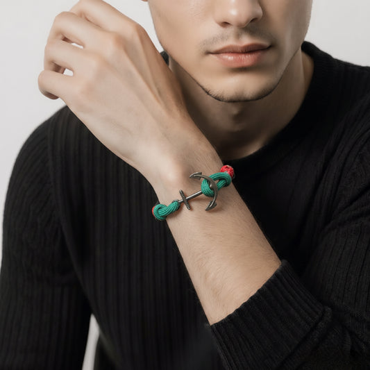 Bracelet en Fil de Paracorde Noir & Vert – Bracelet Unisexe Homme & Femme | Fabrication Artisanale Certifiée