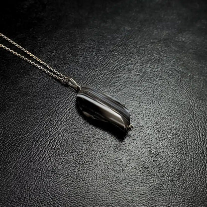 Collier en argent 925 avec pendentif en pierre Sardonyx