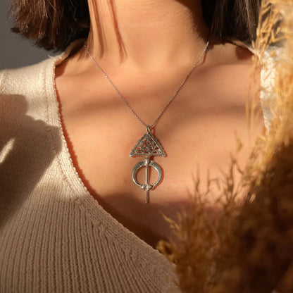 Collier Amazigh Authentique en Argent 925 avec Pendentif Fibule Traditionnelle